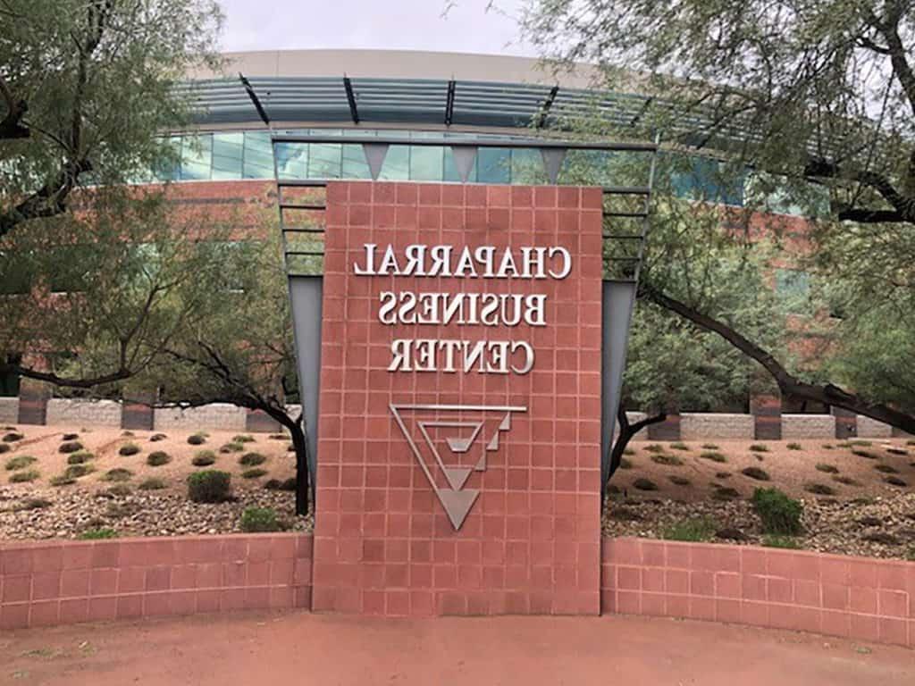 The Chaparral Business Center Sign in front of the complex